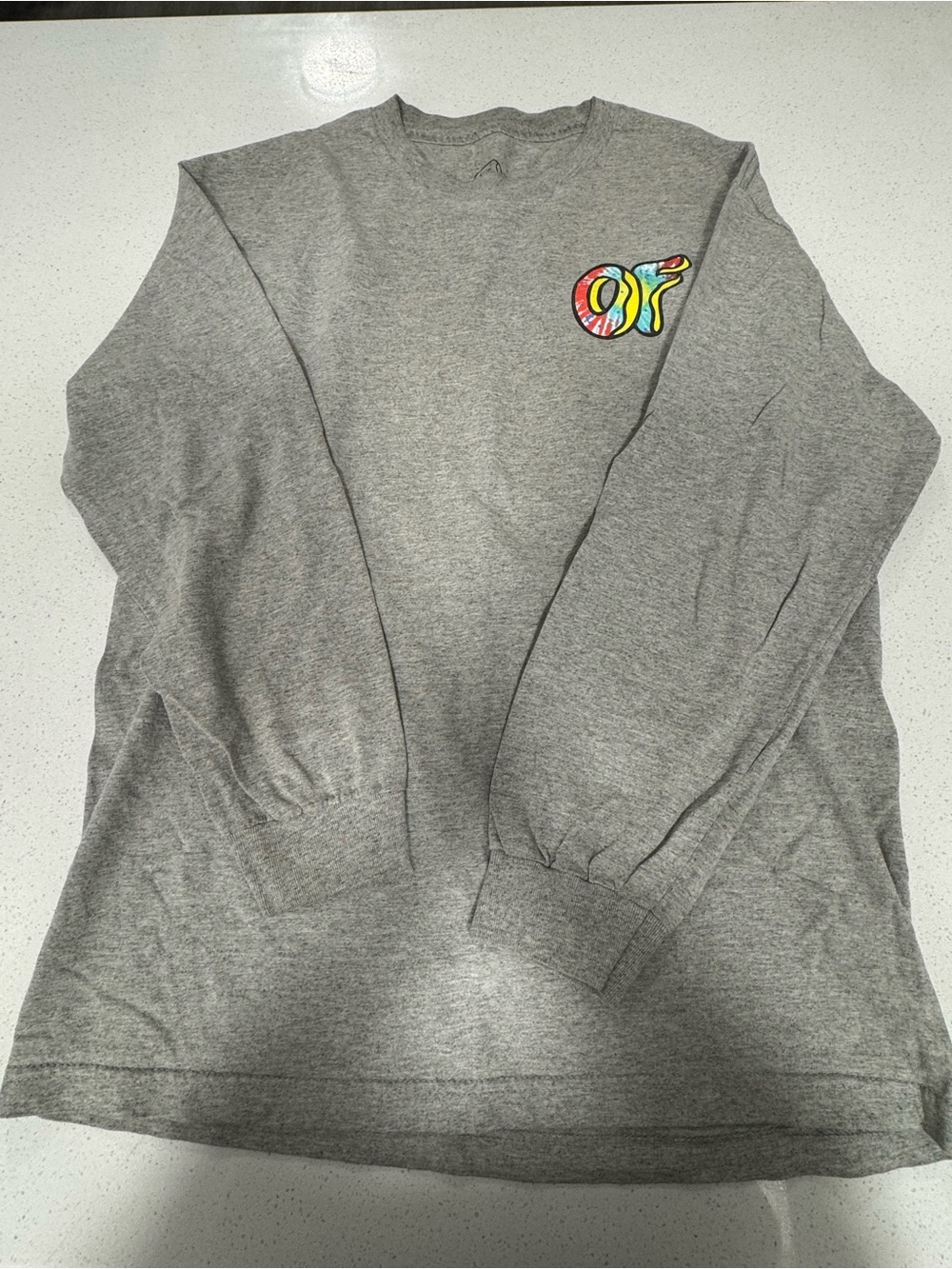 Odd Future Gray Long Sleeve Crewneck with Multicolor OF Logo